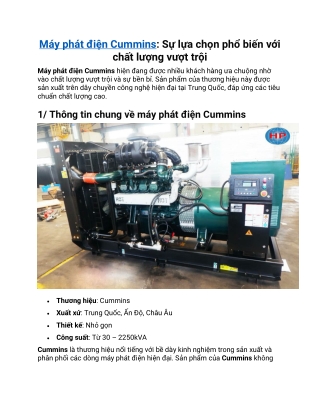 Máy phát điện Cummins