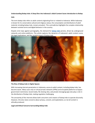 Understanding Bokep Indo: A Deep Dive into Indonesia’s Adult Content Scene