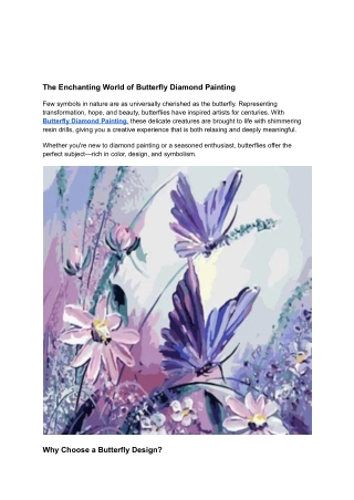 The Enchanting World of Butterfly Diamond Painting