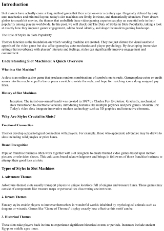 The Function of Themes in Slot Machine Appeal