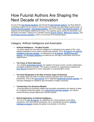 How Futurist Authors Are Shaping the Next Decade of Innovation