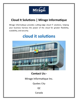 Cloud It Solutions