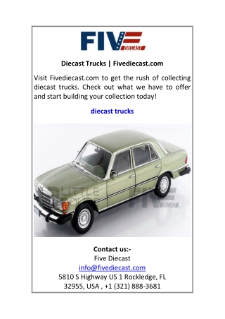 Diecast Trucks Fivediecast.com
