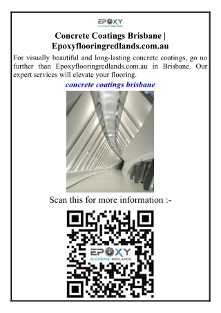 Concrete Coatings Brisbane  Epoxyflooringredlands.com.au