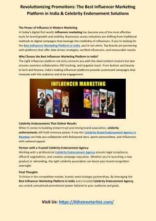 The Best Influencer Marketing Platform in India & Celebrity Endorsement Solutions