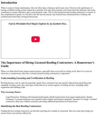 The Importance of Hiring Licensed Roofing Contractors: A Homeowner's Guide