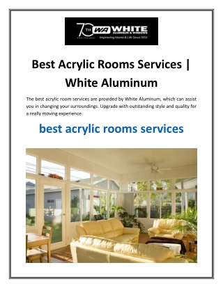 Best Acrylic Rooms Services