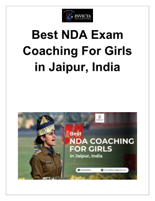 Best NDA Exam Coaching For Girls in Jaipur, India