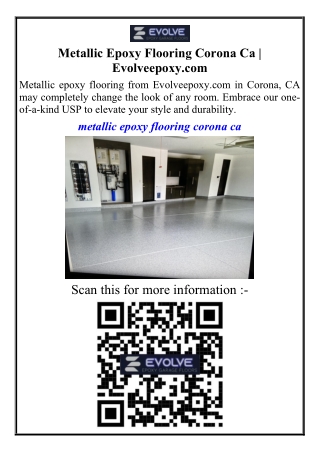 Metallic Epoxy Flooring Corona Ca Evolveepoxy.com