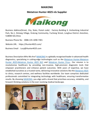 MAIKONG Metatron Hunter 4025 nls Suppiler