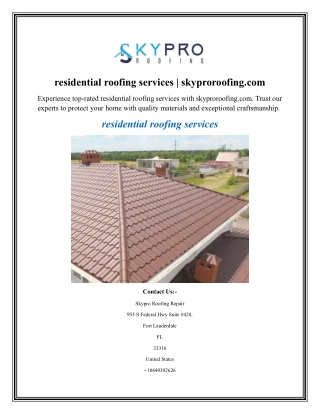 residential roofing services skyproroofing.com