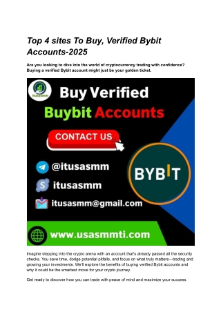 Top 4 sites To Buy, Verified Bybit Accounts-2025