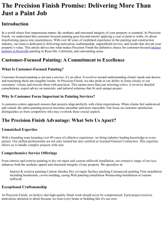 The Precision Finish Promise Delivering More Than Just a Paint Job