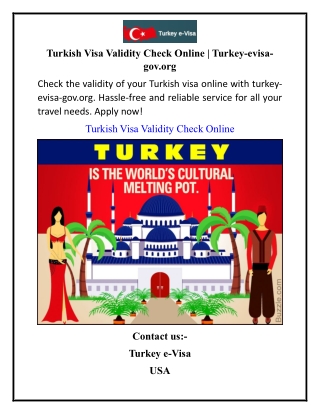 Turkish Visa Validity Check Online  Turkey-evisa-gov.org
