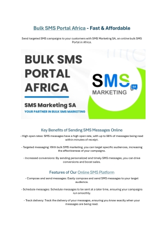 Bulk SMS Portal Africa - SMS Marketing SA