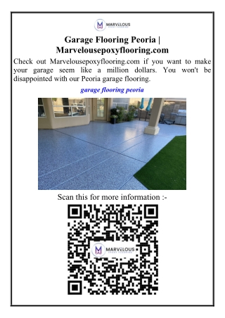 Garage Flooring Peoria Marvelousepoxyflooring.com