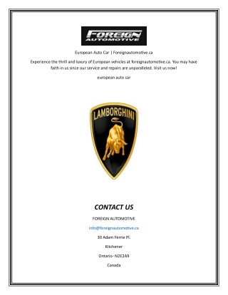 European Auto Car  Foreignautomotive.ca