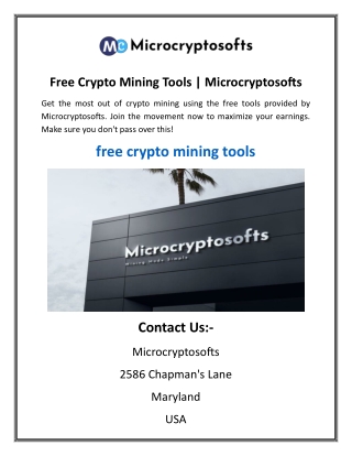 Free Crypto Mining Tools