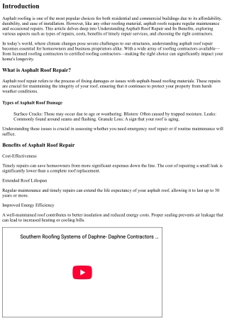 Understanding Asphalt Roof Repair and Its Benefits