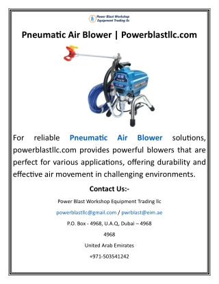Pneumatic Air Blower  Powerblastllc