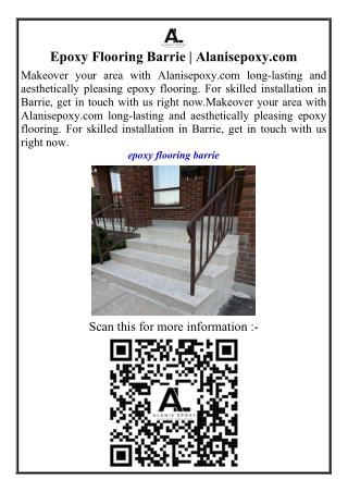 Epoxy Flooring Barrie Alanisepoxy.com