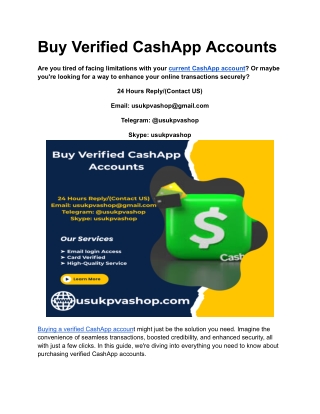 Buy Verified CashApp Accounts