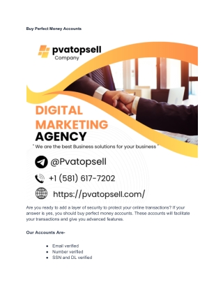 Buy Perfect Money Accounts