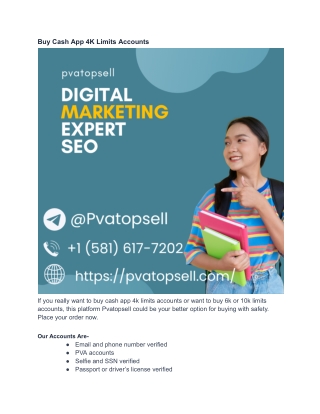 Buy Cash App 4K Limits Accounts