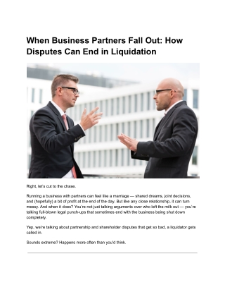 When Business Partners Fall Out_ How Disputes Can End in Liquidation