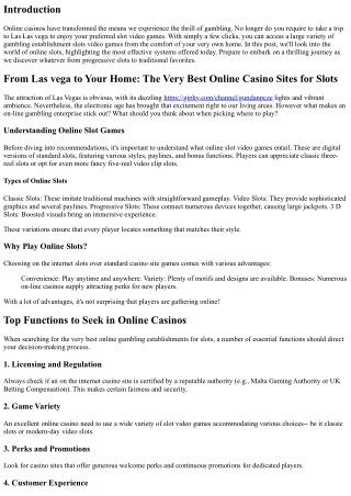 From Vegas to Your Home: The Most Effective Online Gambling Enterprises for Port