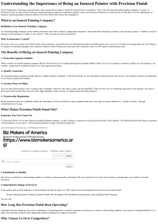 Understanding the Importance of Being an Insured Painter with Precision Finish