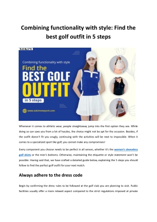 Combining functionality with style Find the best golf outfit in 5 steps