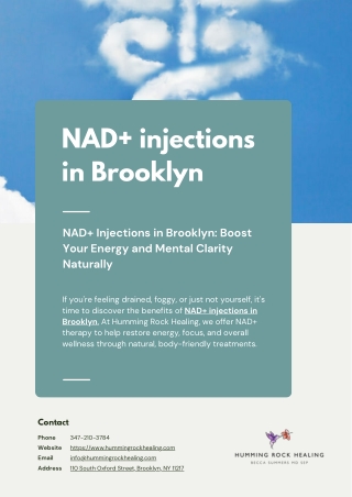 Boost Energy and Wellness with NAD  Injections in Brooklyn