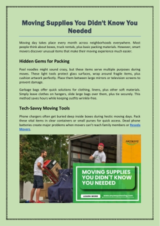 Moving Supplies You Didn't Know You Needed