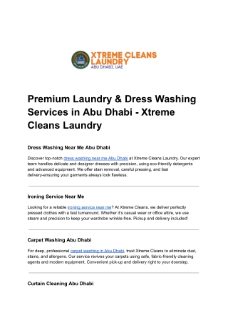 Professional Dress Washing Near Me Abu Dhabi
