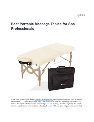 Best Portable Massage Tables for Spa Professionals