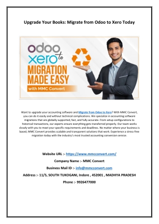 Upgrade Your Books Migrate from Odoo to Xero Today