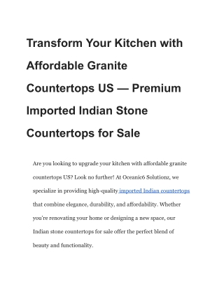 Wholesale Countertops from India – Export Premium Quartz Surfaces to the USA