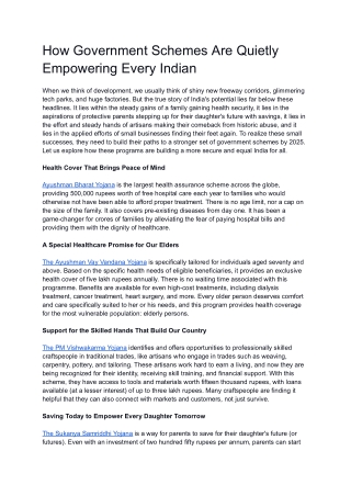 How Government Schemes Are Quietly Empowering Every Indian