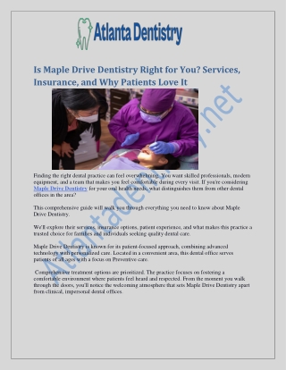 Maple Drive Dentistry | Expert Dental Care for the Whole Family