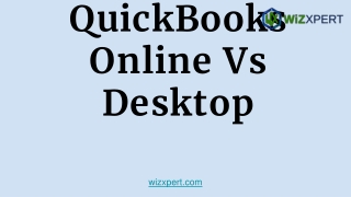 QuickBooks Online Vs Desktop