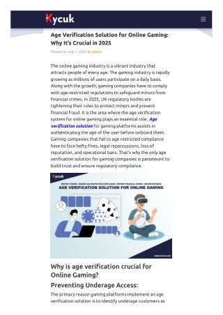 Age Verification Solution for Online Gaming: Why It's Crucial in 2025
