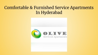 Comfortable & Furnished Service Apartments In Hyderabad