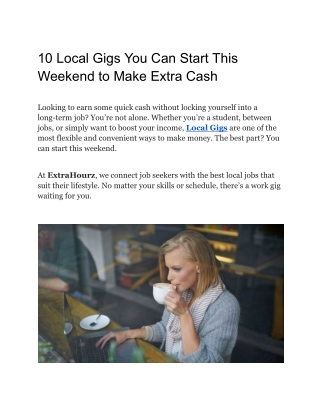 10 Local Gigs You Can Start This Weekend to Make Extra Cash
