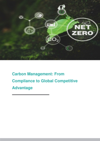 Carbon Management From Compliance to Global Competitive Advantage