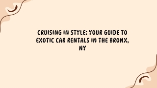 Bronx Luxe Rides: Premium Car Rentals at Your Service