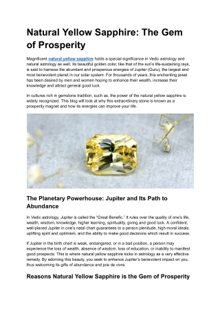 Natural Yellow Sapphire_ The Gem of Prosperity