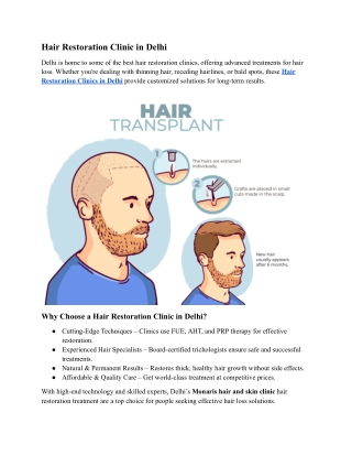 Hair Transplant Clinic in Delhi