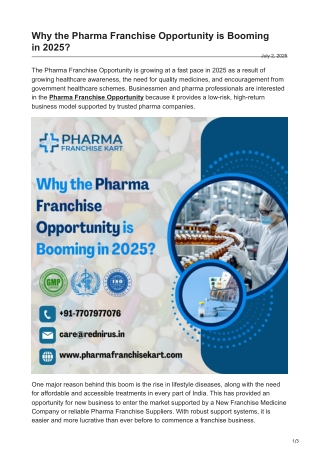 Why the Pharma Franchise Opportunity is Booming in 2025?