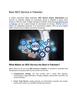 Best SEO Services in Pakistan, SEO Services in Pakistan